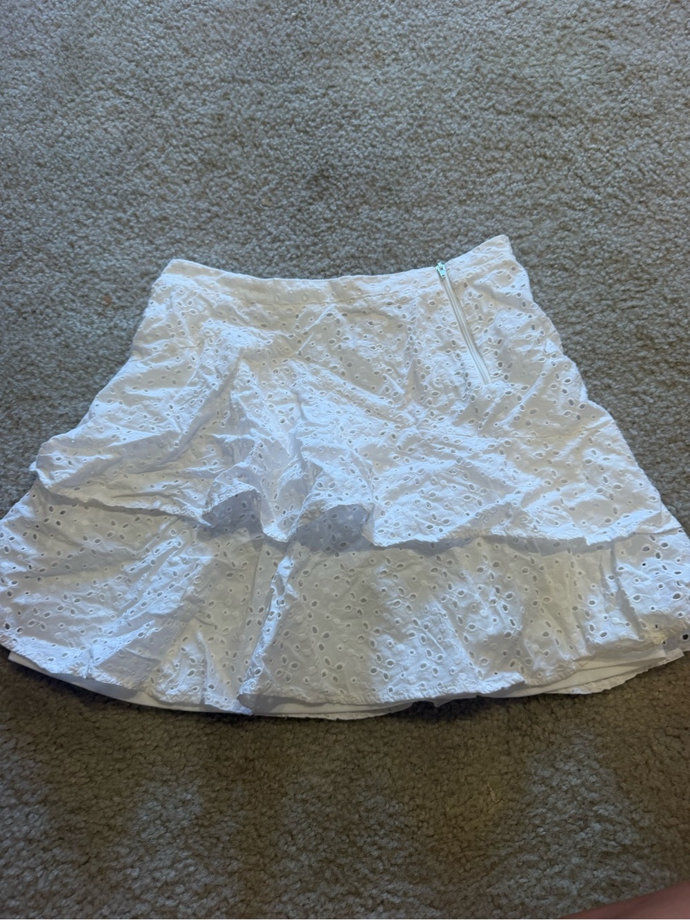 GB girls White Eyelet Tiered Skater Skirt